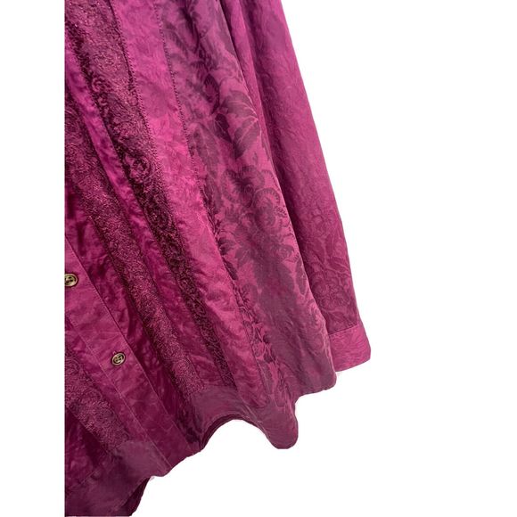 Robert Graham XXL Dark Patterned Purple Prp Button Up Long Sleeve Shirt Cotton - Picture 4 of 8